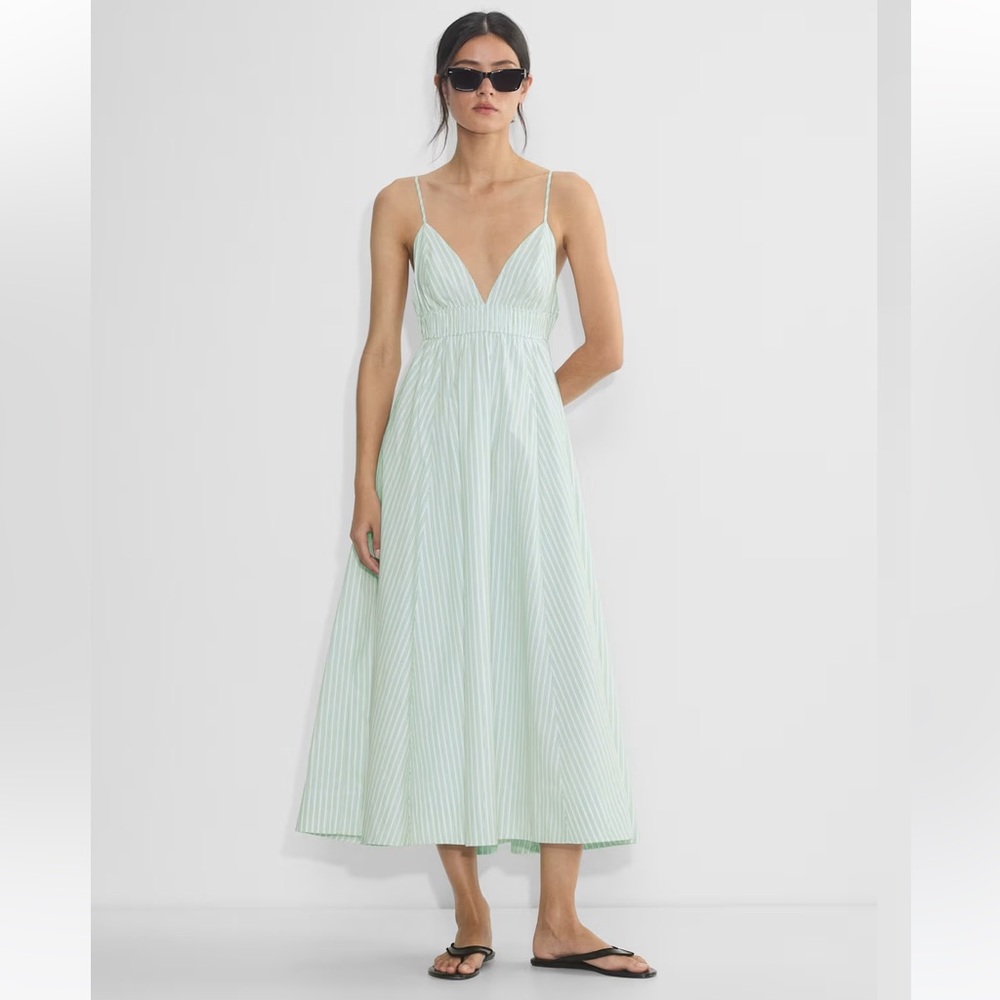 Aritzia Light Blue Striped Maxi Dress